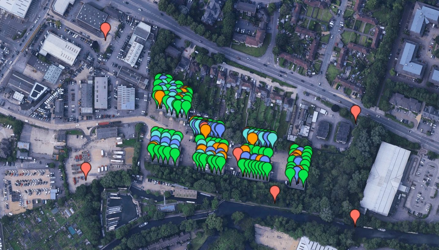 Georeferenced drone survey map for industrial estate inspection